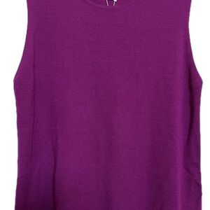 NWT Eileen Fisher Ultrafine Merino Purple Sleeveless Crew Neck Shell